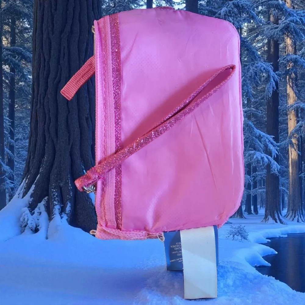 Frozen Girls Pink Purse Small Zipper Wristlet Elsa Anna Pink Disney Princess
